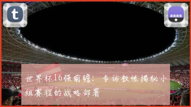世界杯16强前瞻:专访教练揭秘小组赛程的战略部署