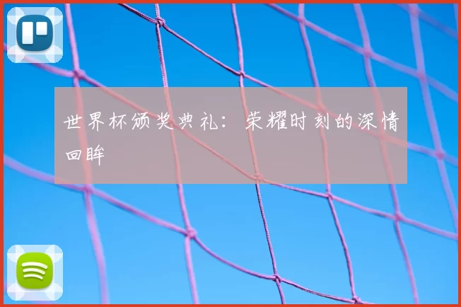 世界杯颁奖典礼:荣耀时刻的深情回眸